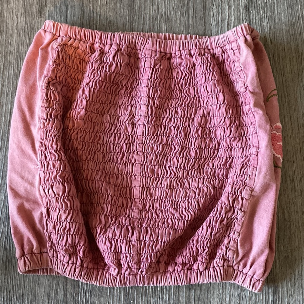 Pink Embroidered Tube Top - Picture 3 of 7